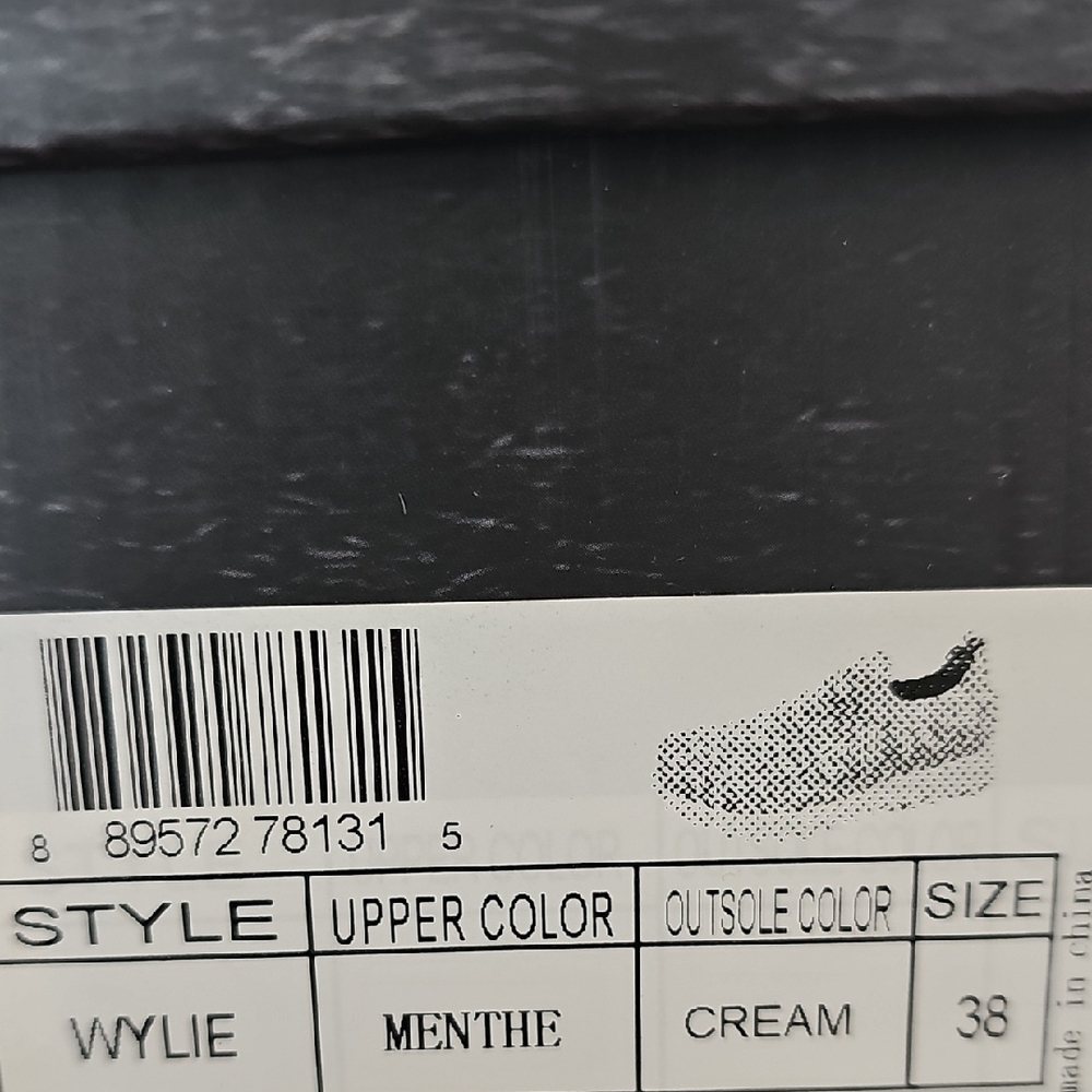 bernie mev. Teal and Gray Knit Sneakers - Picture 8 of 9